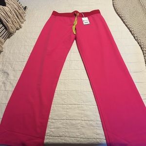NWT FIGS Hot Pink Livingston Basic Scrub Medical Nursing Pants Size Small